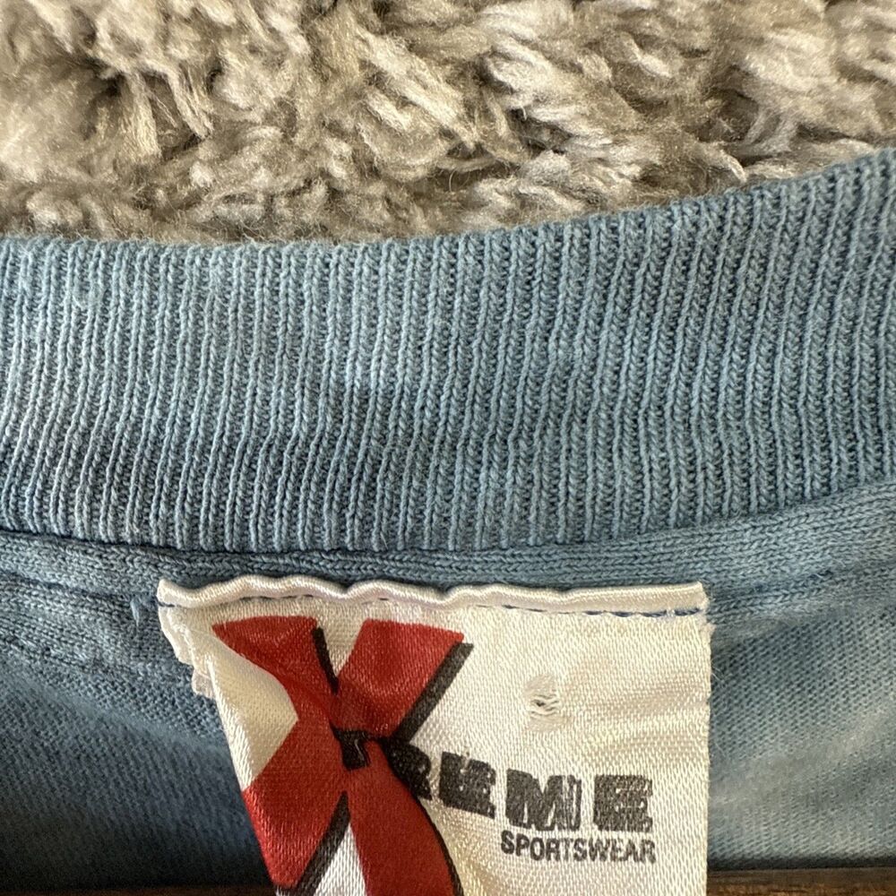 Vintage Xtreme Tie Dye Single Stitch T Shirt Blue 90s Embroidered Logo No Size - Picture 3 of 12